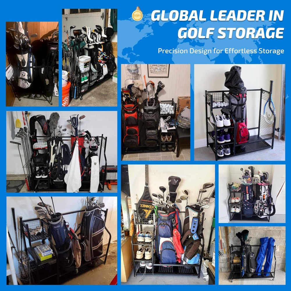 Golf Equipment Organizer For Garage - 특대형 골프백 보관 스탠드, 차고 정리용