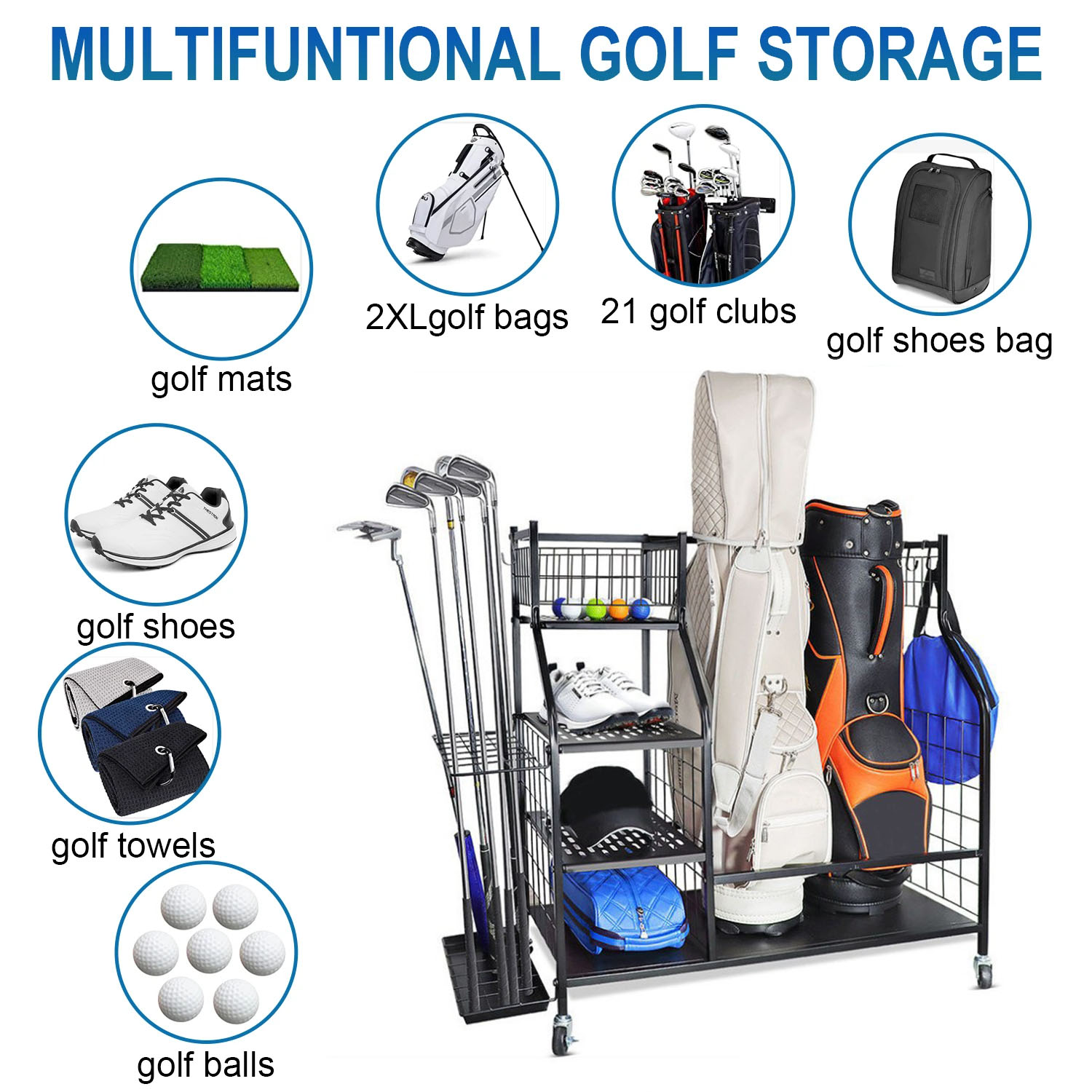 골프 가방 보관 차고 주최자 랙 2개의 스포츠 가방 및 - Golf Equipment Organizer For Garage 리뷰 및 가격