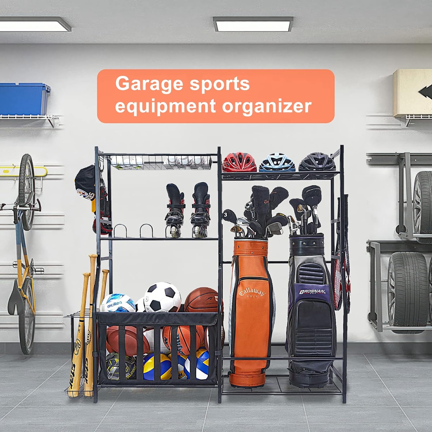 차고 스포츠 용품 보관 랙 골프백 스탠드 공 보관 정리 - Golf Equipment Organizer For Garage 리뷰 및 가격