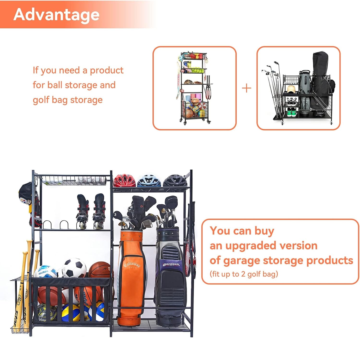 차고 스포츠 용품 보관 랙 골프백 스탠드 공 보관 정리 - Golf Equipment Organizer For Garage 리뷰 및 가격