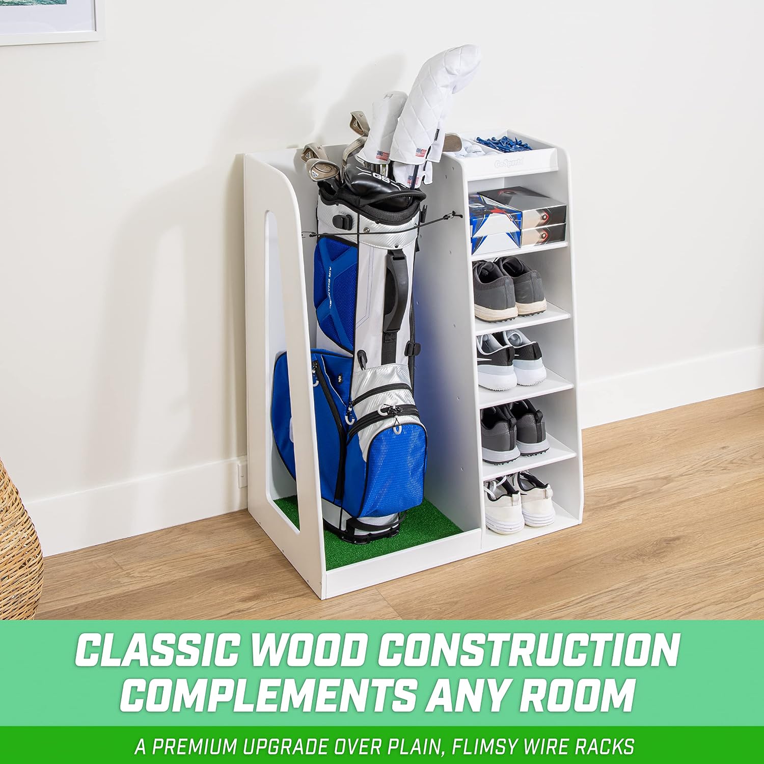 프리미엄 원목 골프백 보관 랙 및 차고 정리대, 고하중 - Golf Equipment Organizer For Garage 리뷰 및 가격