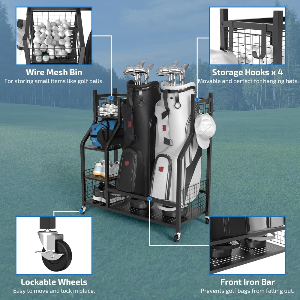 특대형 골프백 보관 스탠드, 차고 정리용 장비 랙, 창 - Golf Equipment Organizer For Garage 리뷰 및 가격
