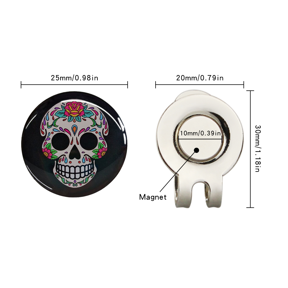 새로운 검은 해골 골프 공 마커 모자 클립 자석 합금  - Ball Marker Set 리뷰 및 가격